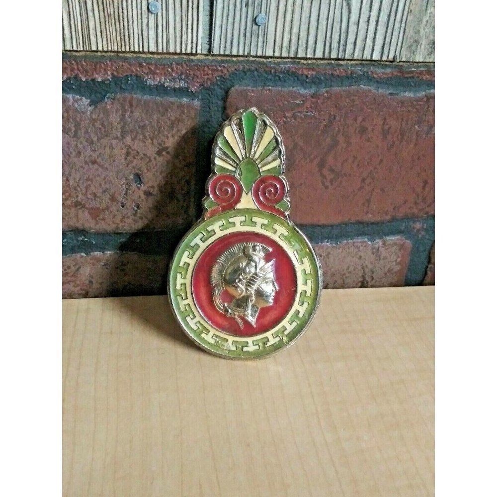 Cloisonne Paper Clip Vintage Enamel Alexander the Great Brass-tone Metal EUC